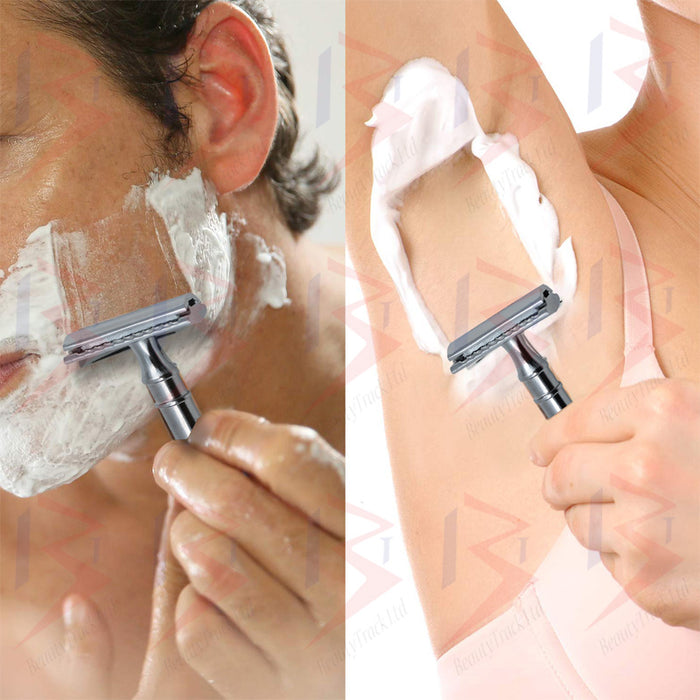 Rasoir de sécurité BeautyTrack Rasoirs à barbe à double tranchant en acier inoxydable