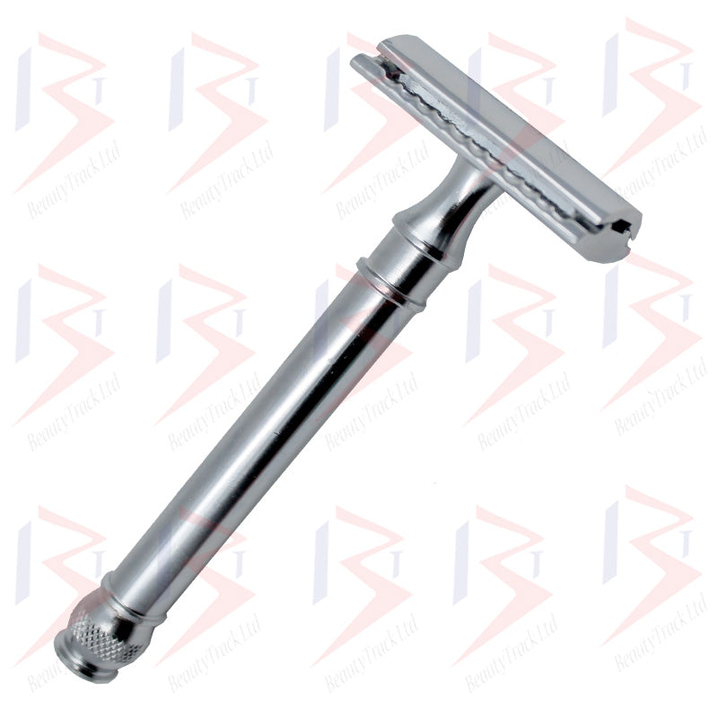 BeautyTrack Sicherheitsrasierer, doppelschneidiger Bartrasierer aus Edelstahl