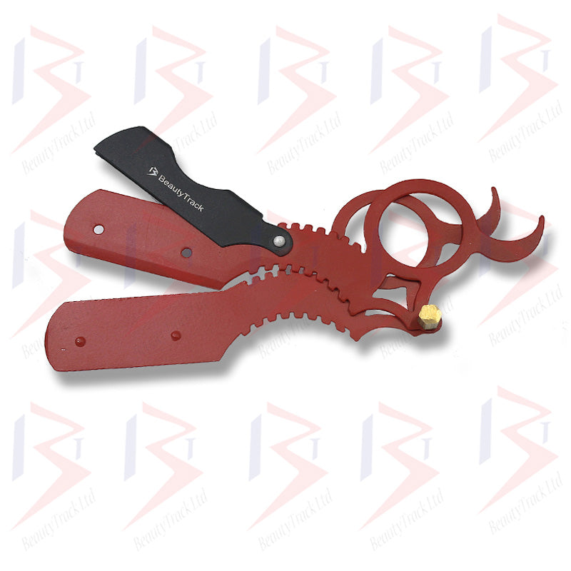 BeautyTrack Salon Rasierrasierer Barber Straight Cut Throat Rot-Schwarz