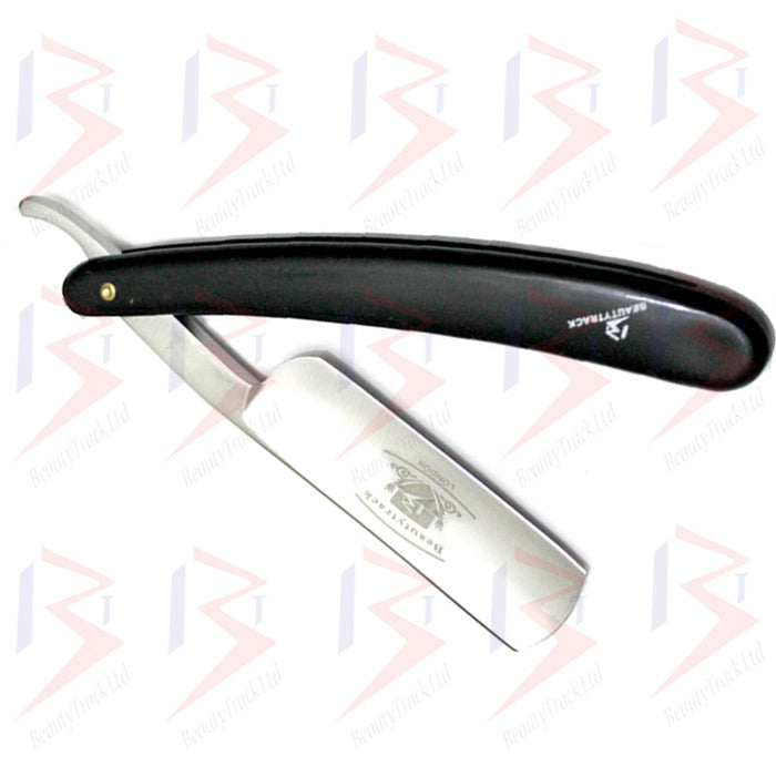 BeautyTrack Salon Straight Cut Throat Wet Shaving Razor Black