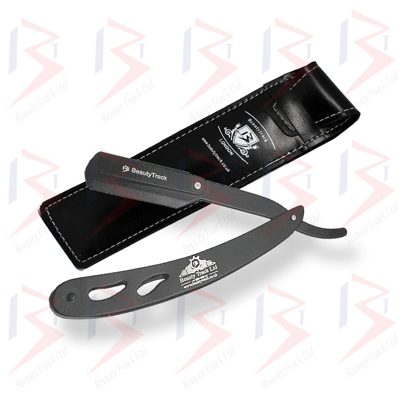 BeautyTrack Rasiermesser mit geradem Halsschnitt für Männer, Schwarz RSC-242