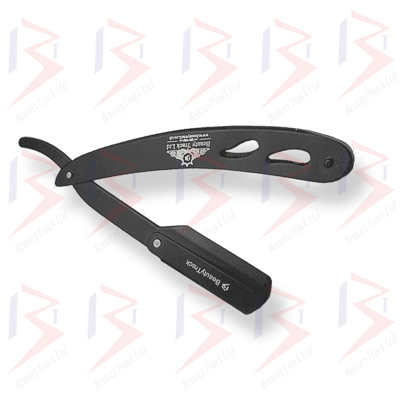 BeautyTrack Rasiermesser mit geradem Halsschnitt für Männer, Schwarz RSC-242