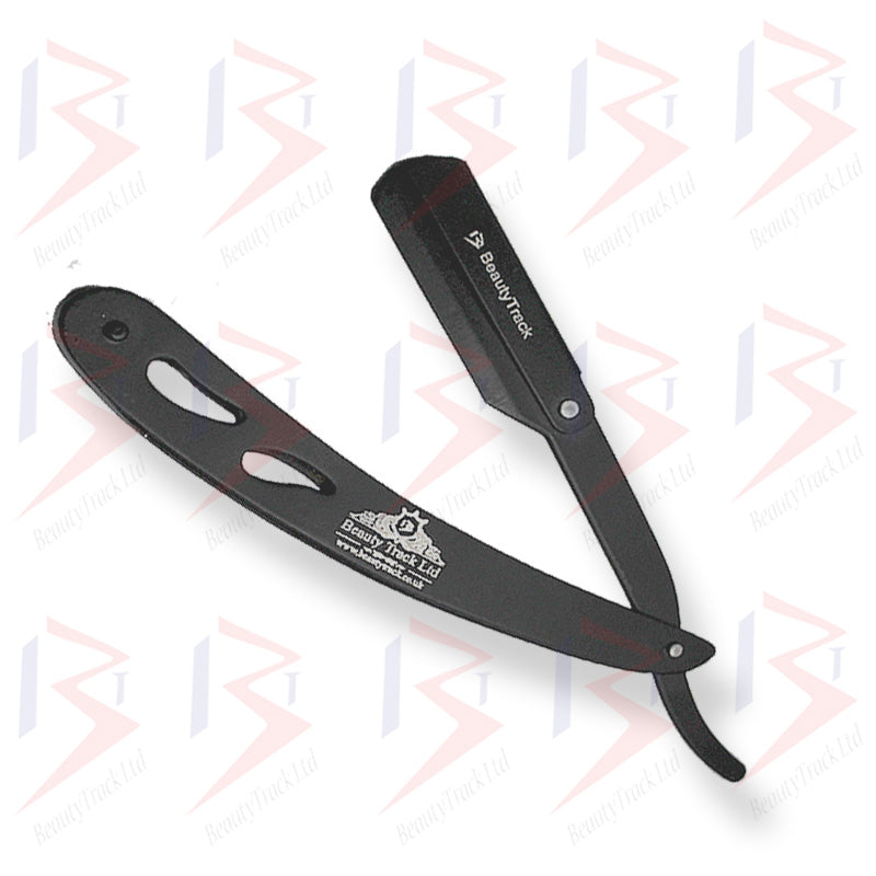 BeautyTrack Rasiermesser mit geradem Halsschnitt für Männer, Schwarz RSC-242