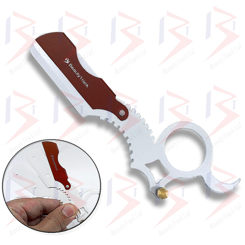 BeautyTrack Straight Razor Barber Salon Shaving Cut Throat White-Red