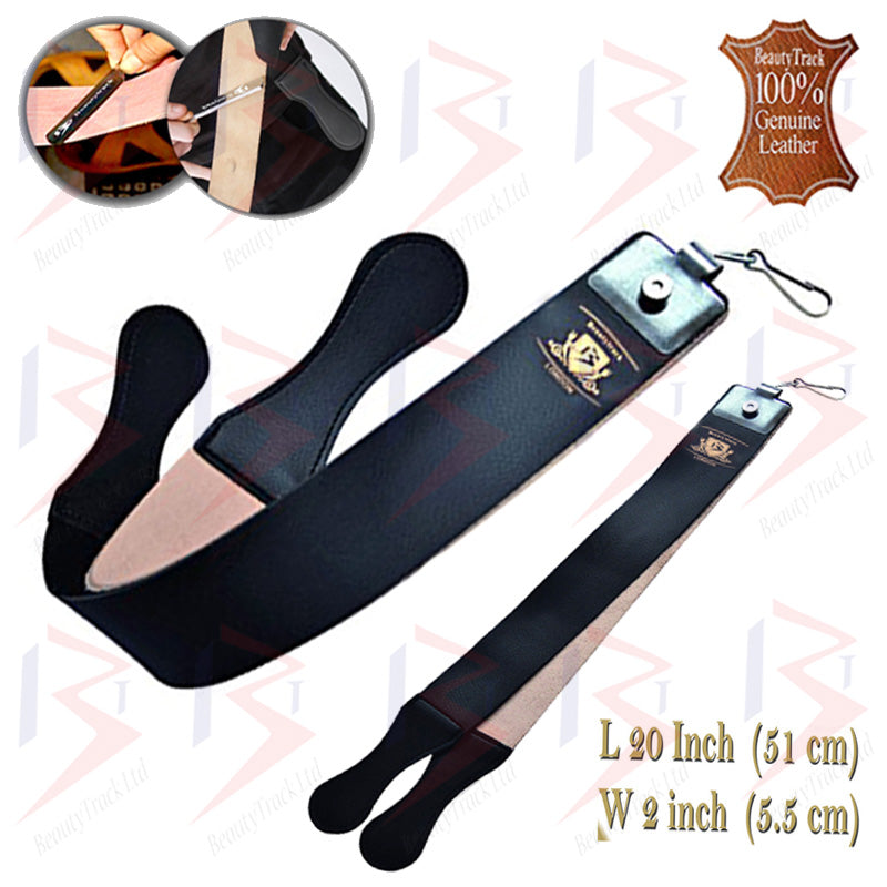 BeautyTrack Straight Nassrasur Cut Throat Razor Leder-Streichgürtel