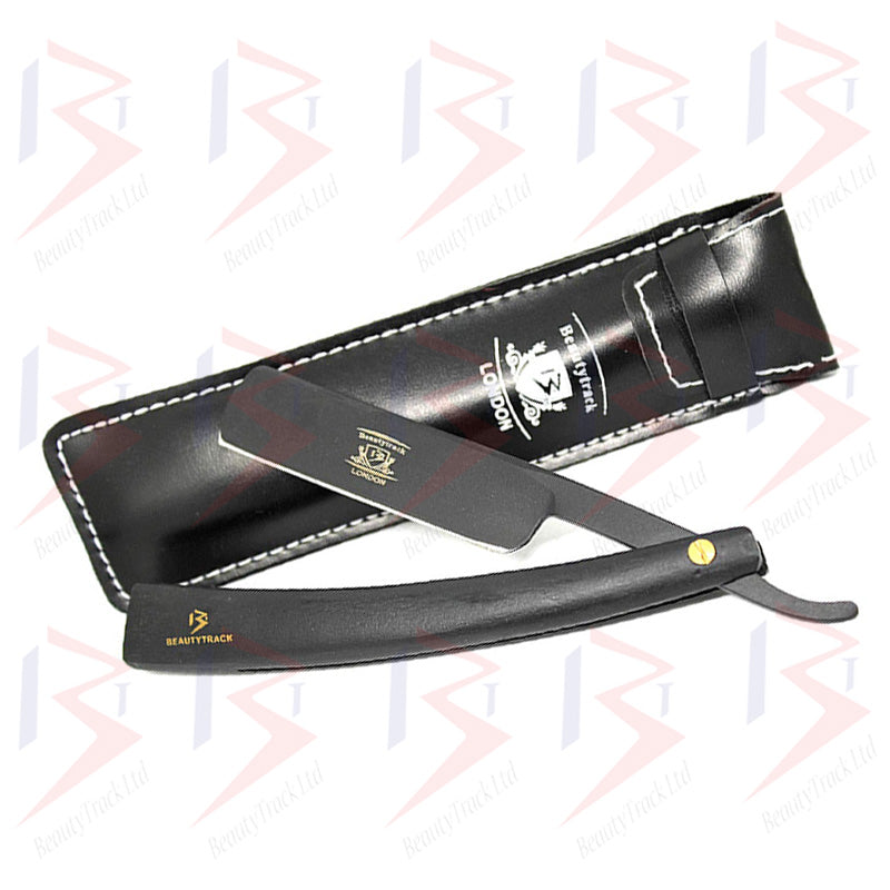 BeautyTrack Straight Nassrasur Cut Throat Razor Leder-Streichgürtel