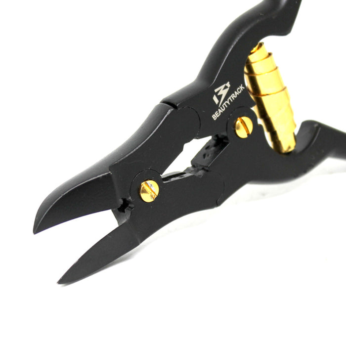 BeautyTrack Toe Nail Clipper Cutter Cantilever Black