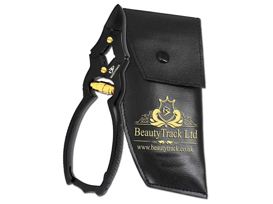 BeautyTrack Toe Nail Clipper Cutter Cantilever Black