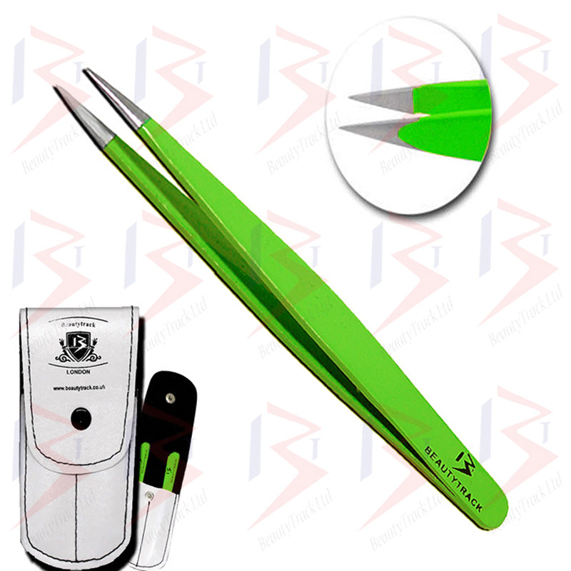 BeautyTrack Tweezers Set Hair Beauty Eyebrow Eyelashes Tweezer Parrot Green