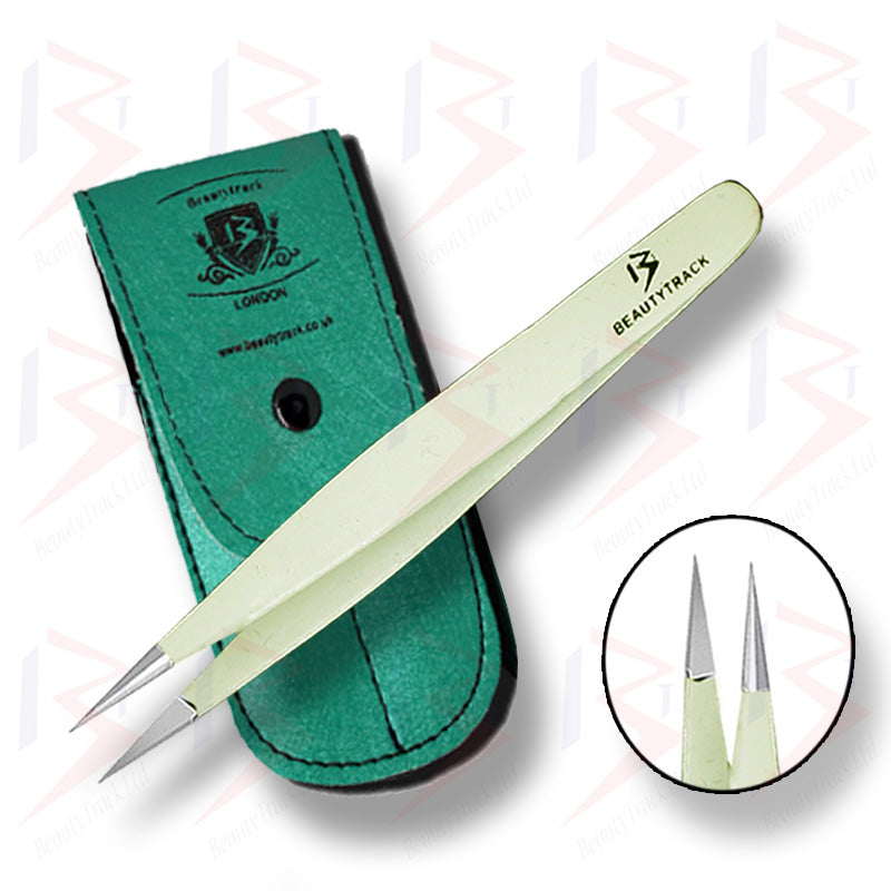BeautyTrack Tweezers Set Slanted Beauty Eyebrow Sharp Pointed Eyelashes Extension