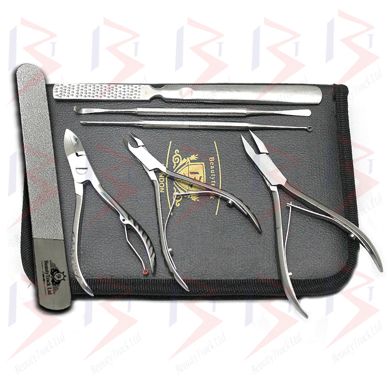 BeautyTrack Podiatry Tools Toe Nail Clipper Cutters Nippers Chiropody Kit 7