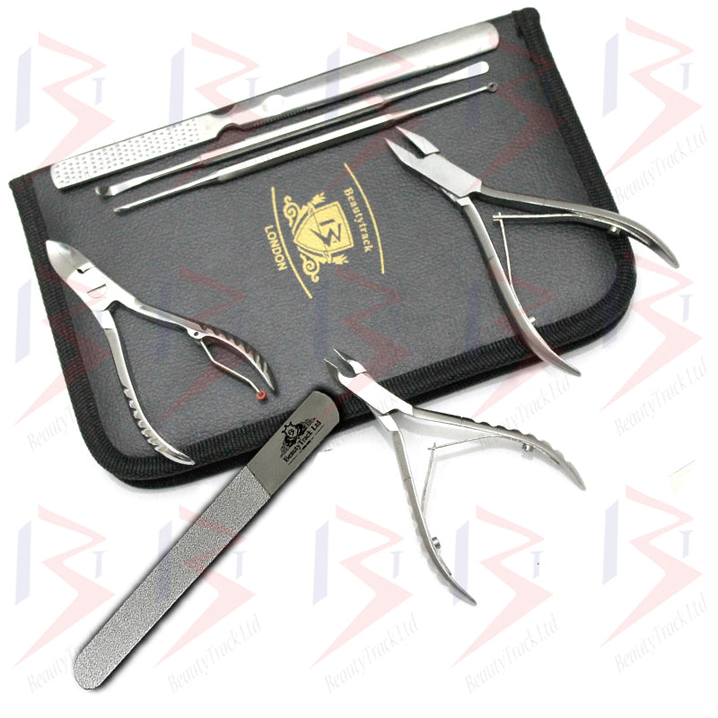 BeautyTrack Podiatry Tools Toe Nail Clipper Cutters Nippers Chiropody Kit 7