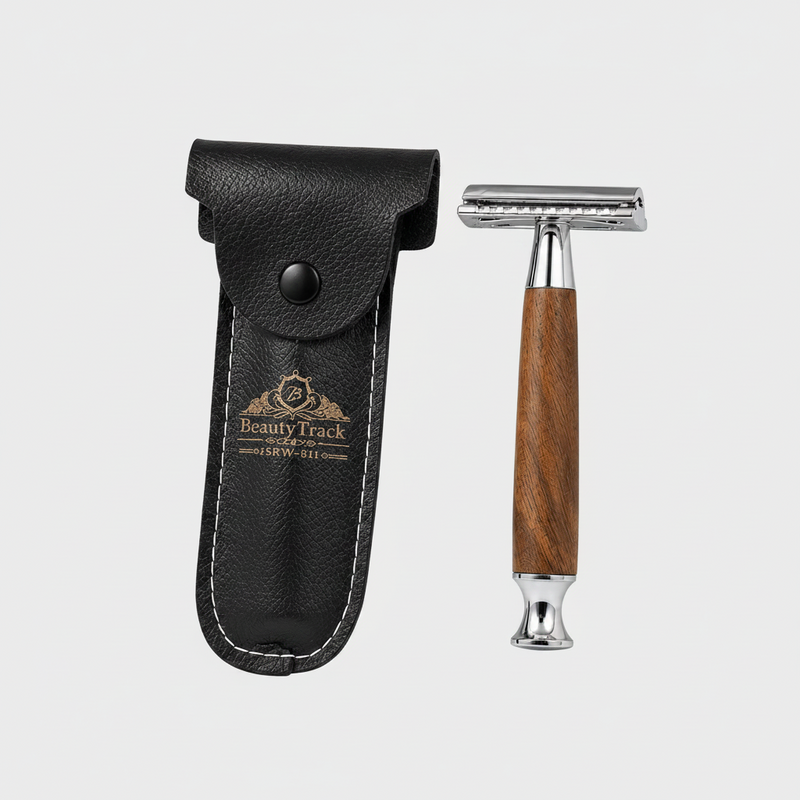 Classic Double Edge Safety Razor – Wood Handle Stainless Steel Shaving Tool