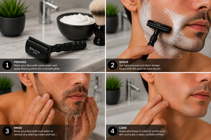 Classic Stainless Steel Double Edge Safety Razor – Luxury Grooming Tool for Men