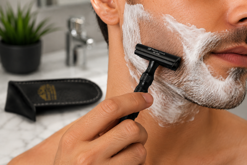 Classic Stainless Steel Double Edge Safety Razor – Luxury Grooming Tool for Men