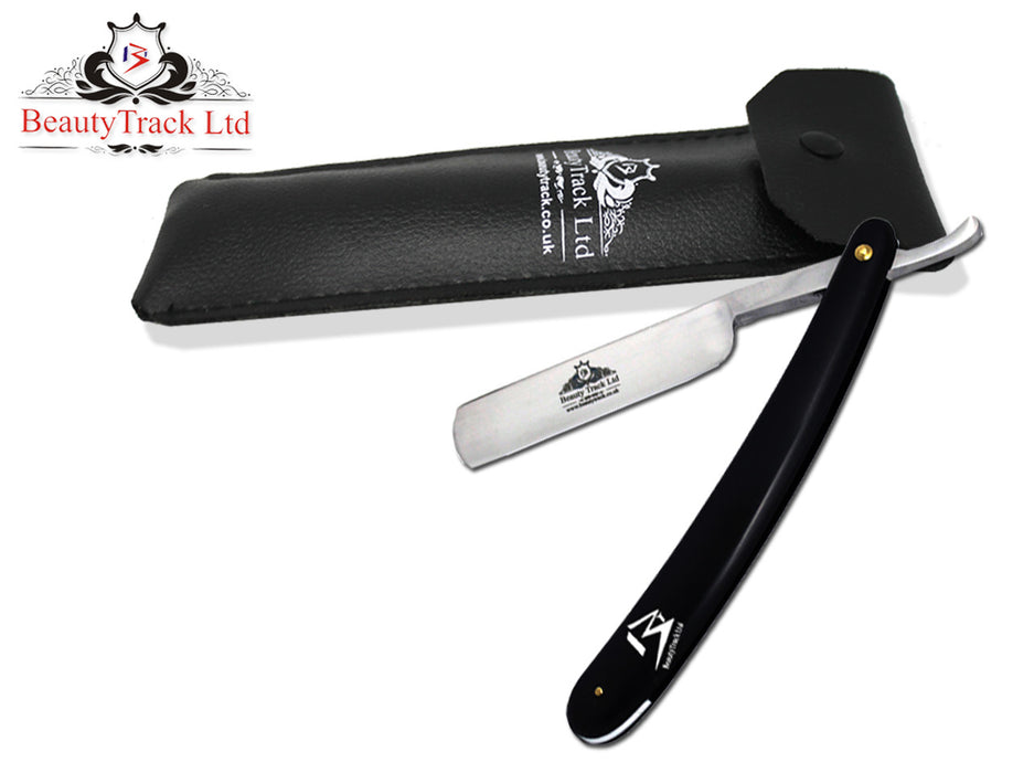 BeautyTrack Barber Straight Edge Shaving Razor Plastic Handle