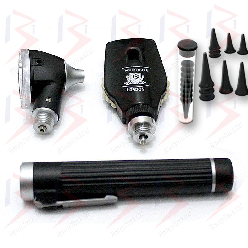 F.O Otoscope Ophthalmoscope Examination Set Led Diagnostic Ent Black