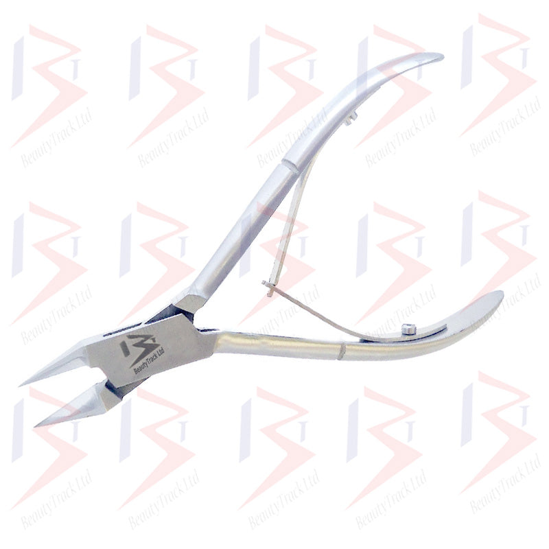 Feiner, spitzer Nagelknipser für eingewachsene Nägel, Podologie-Zange, Silber (12 cm)