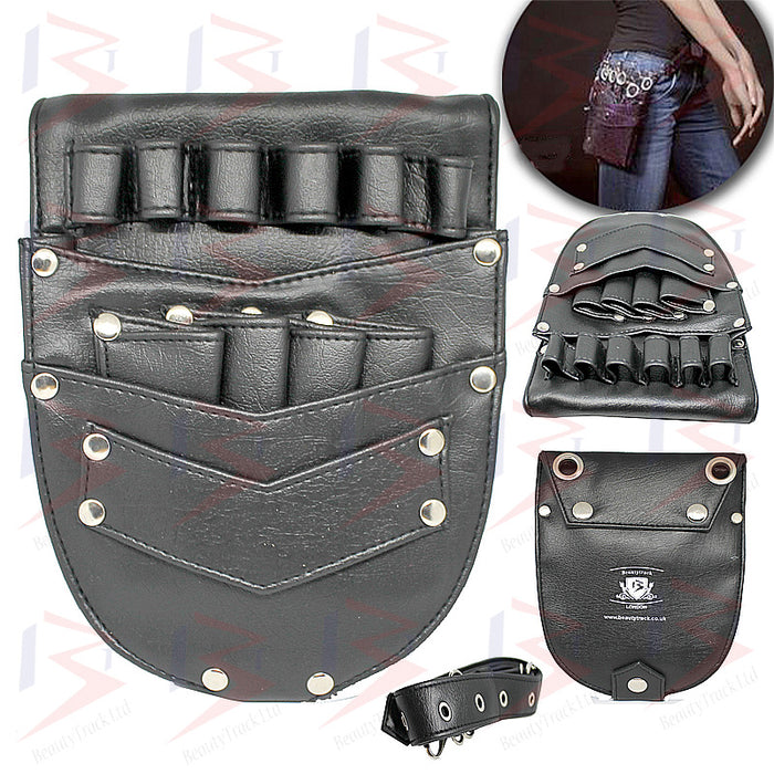 Holster Pouch Barber Coiffure Ciseaux Sac Cuir Noir