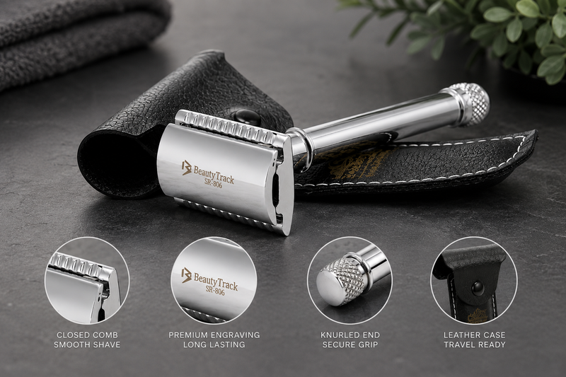 Luxury Double Edge Safety Razor – Classic Stainless Steel Shaving Tool for Men