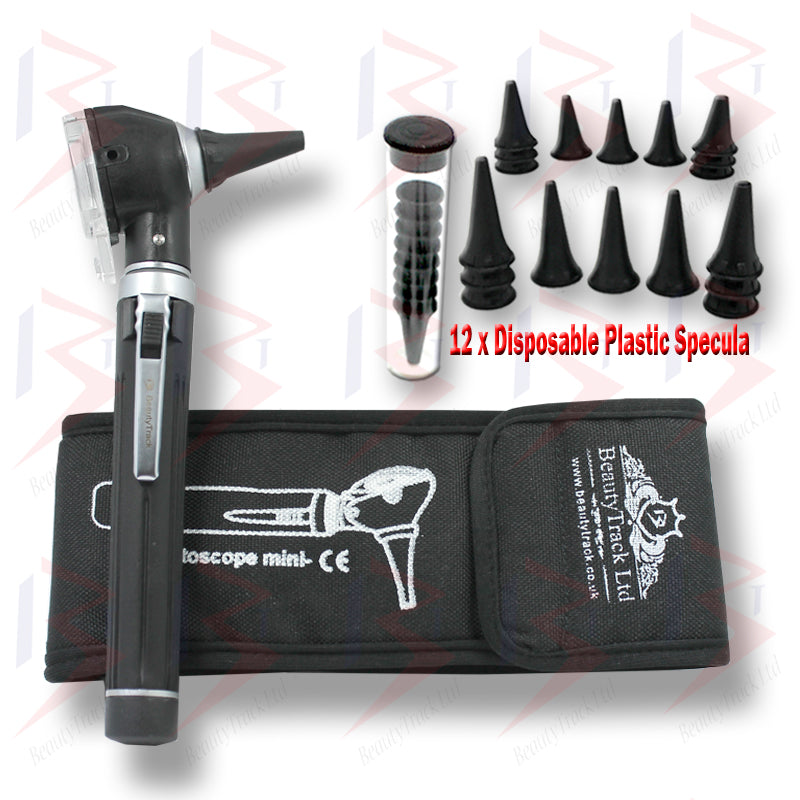 Mini-Faser-Otoskop, optisches medizinisches Diagnose-Untersuchungsset, Schwarz