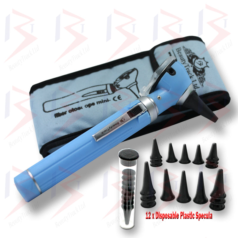 Mini-Otoskop, faseroptisches medizinisches Diagnose-Untersuchungsset, Blau