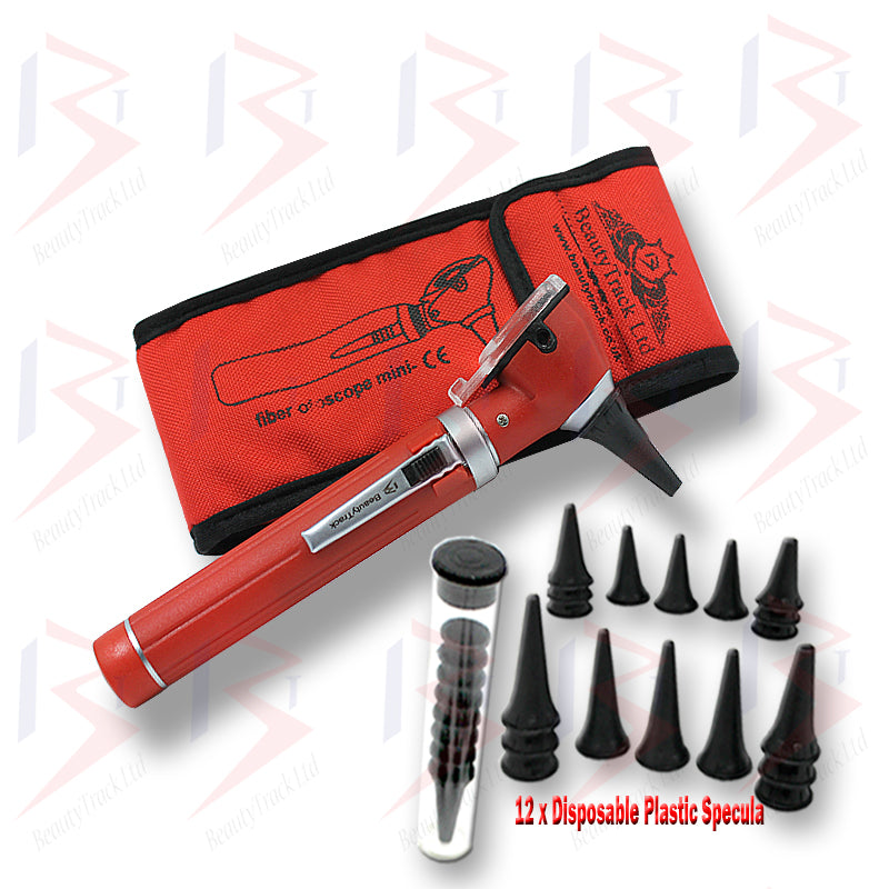 Mini-Otoskop, faseroptisches medizinisches Diagnose-Untersuchungsset, Rot