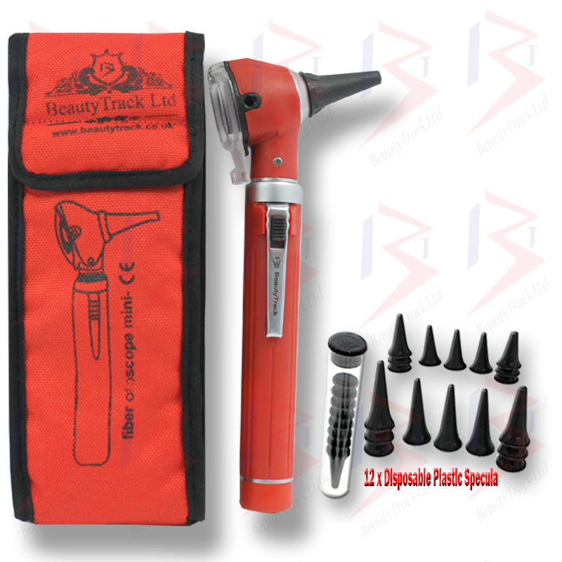 Mini-Otoskop, faseroptisches medizinisches Diagnose-Untersuchungsset, Rot