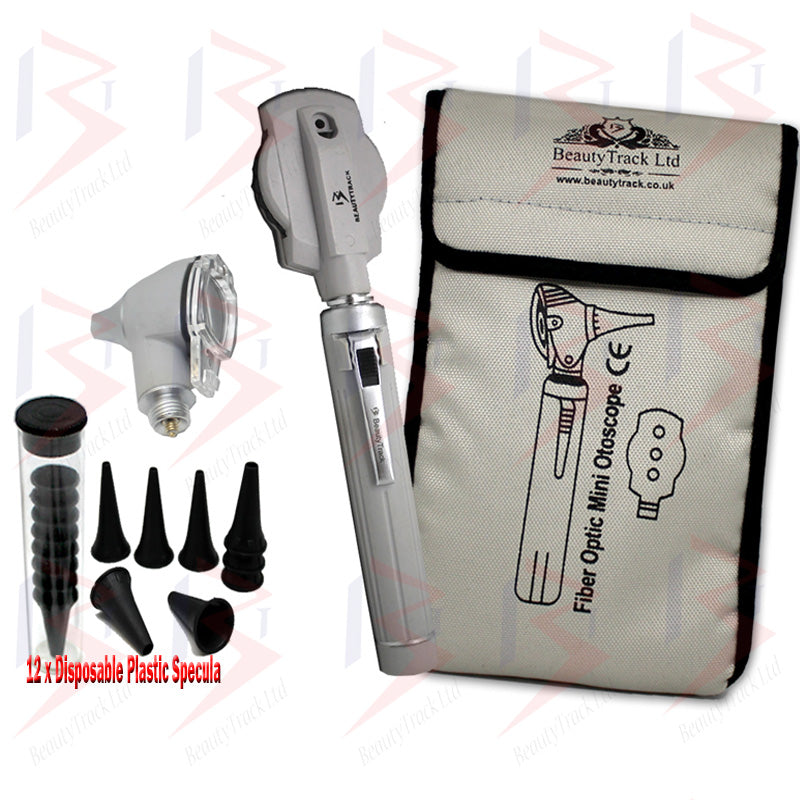 Otoskop Ophthalmoskop Led FO HNO-Diagnose-Untersuchungsset Grau