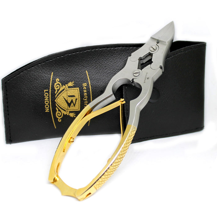 Thick Toe Nail Clipper German Stainless Steel Cantilever Gold