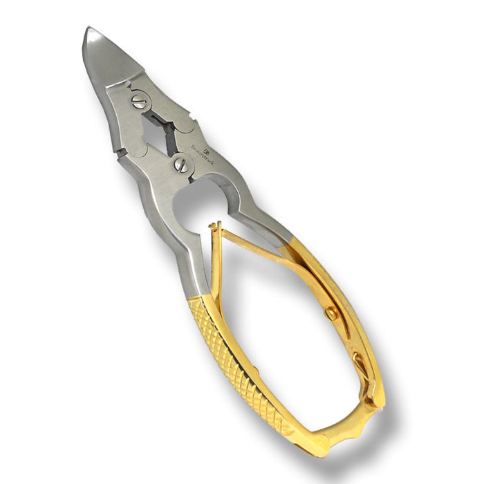 Thick Toe Nail Clipper German Stainless Steel Cantilever Gold