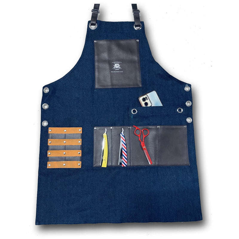 Jeansblaue Schürze für Friseursalon