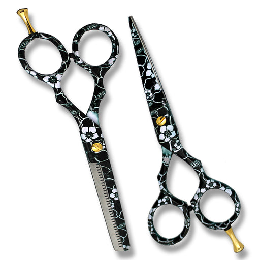 barber scissors flower print