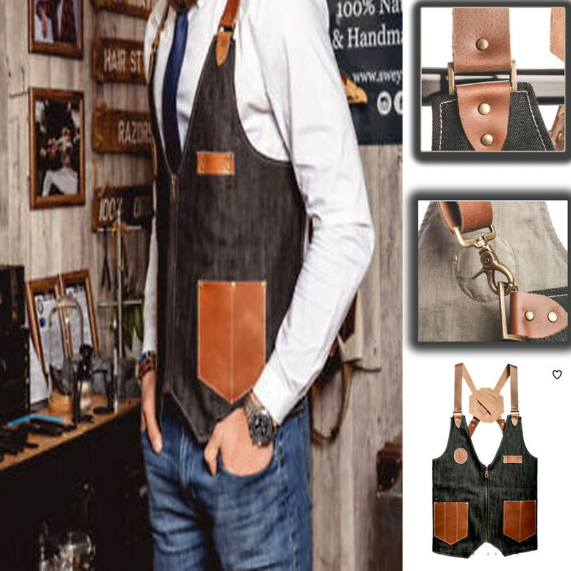 Tablier de style gilet pour barbier-coiffeur-coiffeur