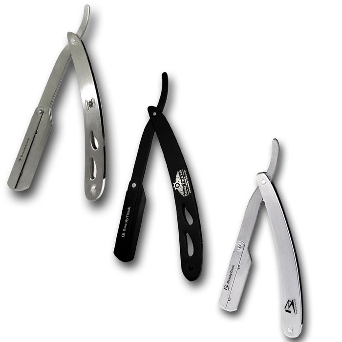 BeautyTrack Salon Shaving Razors Stainless Steel Handle Clip-on