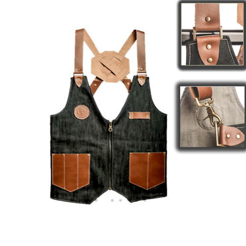 Tablier de style gilet pour barbier-coiffeur-coiffeur